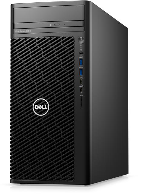 Работна станция Dell Precision 3660 Tower, Intel Core i7-12700 (25M Cache, up to 4.9 GHz), 16GB (2X8GB) 4400MHz UDIMM DDR5, 512GB SSD PCIe M.2, Integrated video, DVD RW, Keyboard&Mouse, 500 W, Windows 11 Pro, 3Yr ProSpt