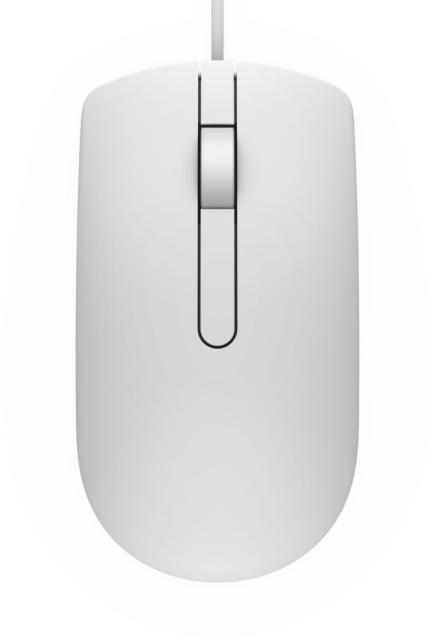 Мишка Dell MS116, оптична (1000 dpi), USB, бяла