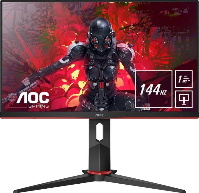 Монитор AOC 27G2U/BK, 27" Wide IPS, 4ms/1ms MPRT, 1000:1, 80M:1 DCR, 250cd/m2, 1920x1080@144Hz,Tilt, Swivel, Heigh Adjust, Pivot, HDMI, DP, USB, Headphone Out, Speakers, Black/Red