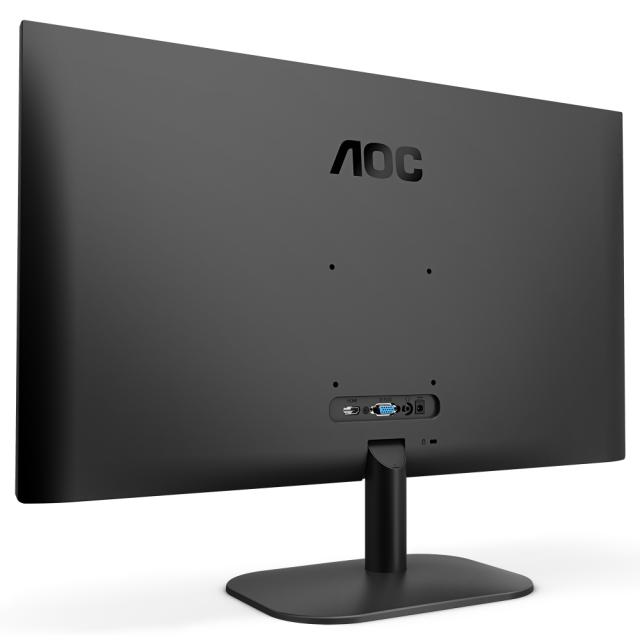 Монитор AOC 27B2H/EU, 27" IPS WLED, 1920x1080@75Hz, 4ms GTG, 250cd/m2, 1000:1, DC20M:1, FlickerFree, Low Blue Light, Tilt, D-SUB, HDMI