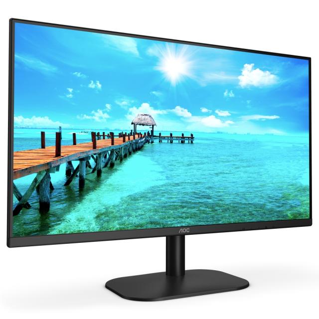 Монитор AOC 27B2H/EU, 27" IPS WLED, 1920x1080@75Hz, 4ms GTG, 250cd/m2, 1000:1, DC20M:1, FlickerFree, Low Blue Light, Tilt, D-SUB, HDMI