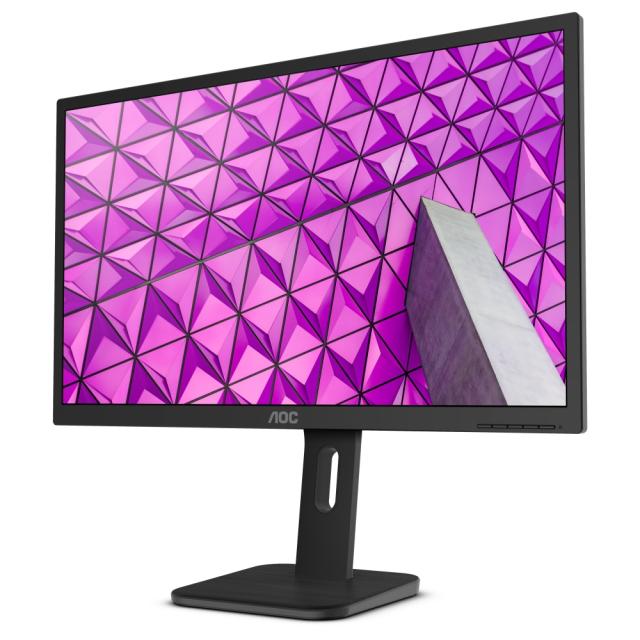 Монитор AOC 27P1, 27" Wide IPS LED, 5 ms, 1000:1, 50M:1 DCR, 250 cd/m2, FHD 1920x1080@60Hz, FlickerFree, Low Blue Light, Pivot, Heigh Adjust, USB, D-Sub, DVI, HDMI, DP, Headphone Out, Speakers, Black