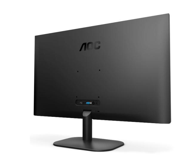 Монитор AOC 27B2DA, 27" IPS WLED, 1920x1080@75Hz, 4ms GtG, 250cd/m2, 1000:1. DC20M:1, Adaptive Sync, FlickerFree, Low Blue Light, 2Wx2, Tilt, D-SUB, DVI, HDMI