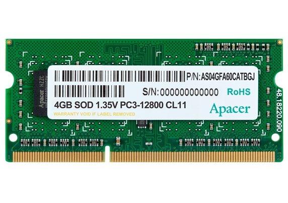 Памет Apacer 4GB DDR3L 1600MHz SODIMM, 1.35V