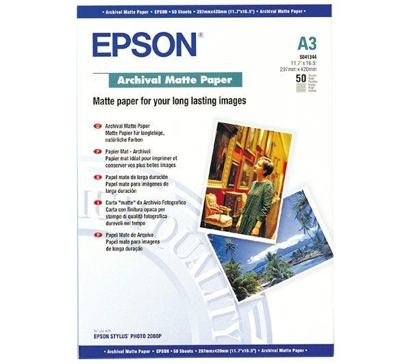 Хартия Epson Archival Matte Paper, DIN A3, 192g/m2, 50 Blatt