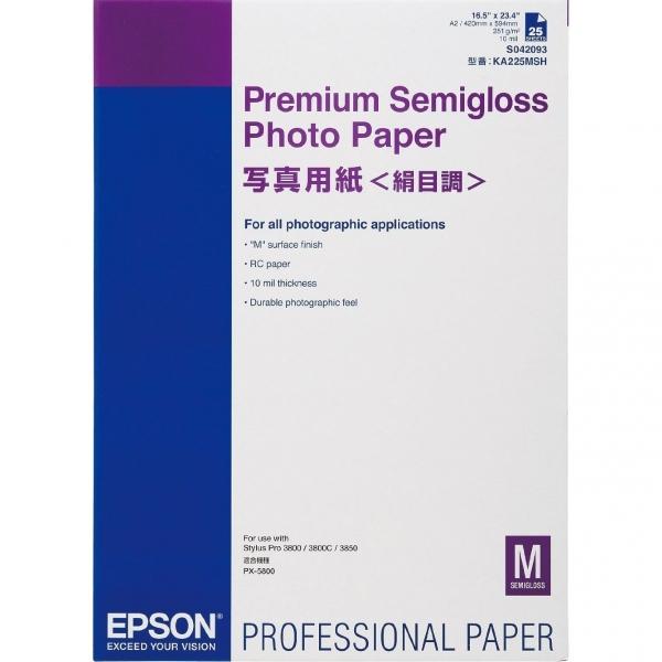 Хартия Epson Premium Semigloss Photo Paper, DIN A2, 250 g/m2, 25 Sheets