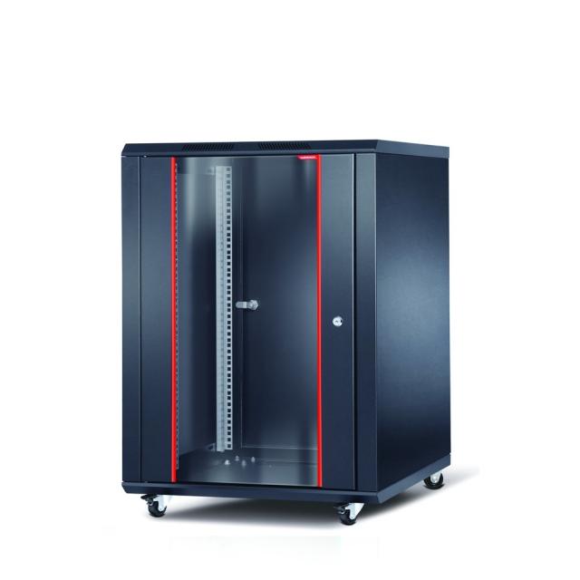 Комуникационен шкаф Formrack 19" Free standing rack 16U 600/600mm, height: 877mm, loading capacity: 600 kg, front tempered glass door, unopenable sides (does not include castor/feet group)