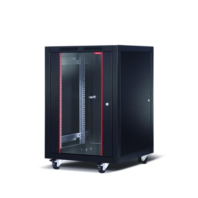 Комуникационен шкаф Formrack 19" Free standing rack 16U 600/800mm, height: 942mm, loading capacity: 600 kg, front tempered glass door, openable locking sides and back (does not include castor/feet group)