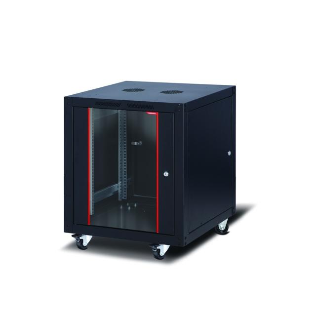 Комуникационен шкаф Formrack 19" Free standing rack 12U 600/1000mm, height: 764mm, loading capacity: 600 kg, front tempered glass door, openable locking sides and back (does not include castor/feet group)
