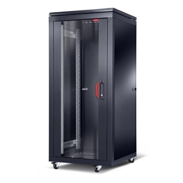 Комуникационен шкаф Formrack 19" Free standing rack 26U 600/1000mm, height: 1384 mm, loading capacity: 600 kg, front tempered glass door, openable locking sides and back (does not include castor/feet group)