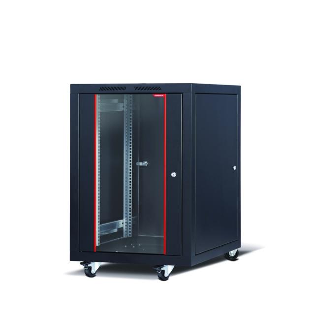 Комуникационен шкаф Formrack 19" Free standing rack 16U 600/1000mm, height: 942 mm, loading capacity: 600 kg, front tempered glass door, openable locking sides and back (does not include castor/feet group)