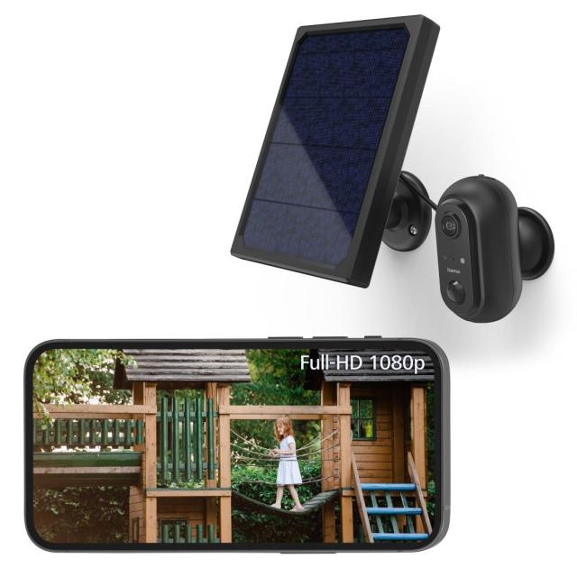 Камера HAMA, WiFi, Със соларен панел, Батерии, Детектор за движение, 1080p