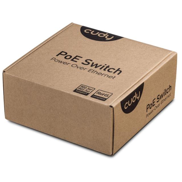 Суич Cudy FS1010P, 5 портов, 10/100/100, PoE+ Switch 60W, Uplink порт