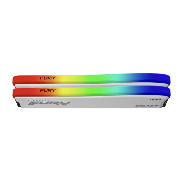 Памет Kingston FURY Beast White RGB 16GB (2x8GB) DDR4 PC4-28800 3600MHz, CL17, 1.35 V