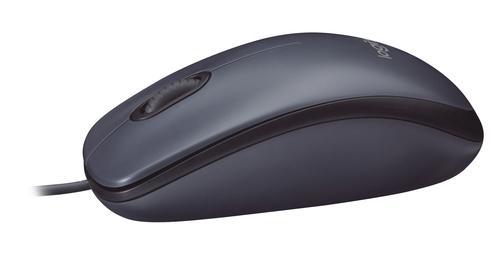 Жична оптична мишка LOGITECH M100, USB, Тъмно сив