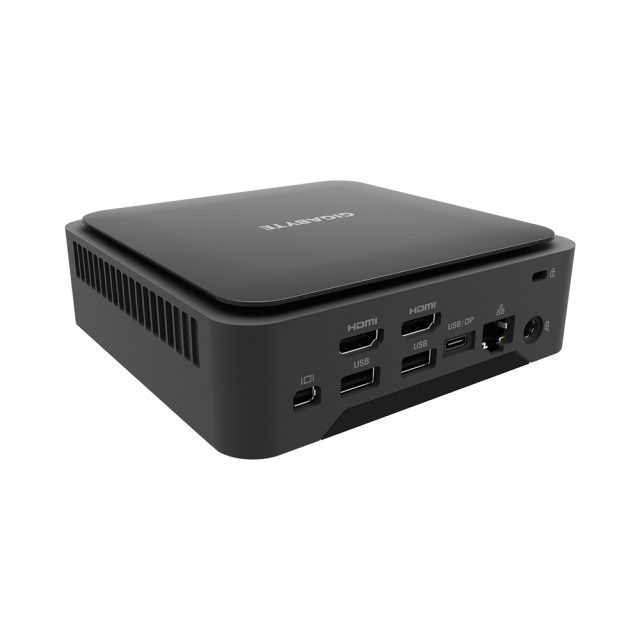 Мини компютър Gigabyte BRIX BEI3-1220, Intel® Core™ i3-1220P, 2 x SO-DIMM DDR4, M.2 SSD, WI-FI 6E + BT 5.2, черно, Free DOS