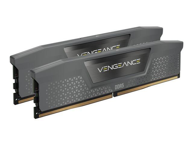 Памет Corsair Vengeance Black 32GB (2x16GB) DDR5 PC5-44800 5600MHz CL36, 1.25V, AMD EXPO Cool Grey Heatspreader Black PCB  
