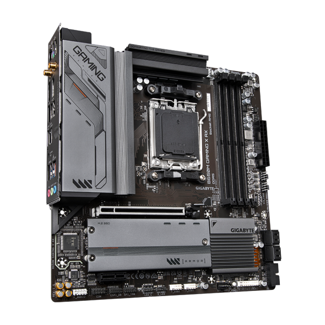 Дънна платка GIGABYTE B650M GAMING X AX WiFi 6E, AM5, (2xDP, HDMI, 2xUSB-C), 4 x DDR5, Micro ATX