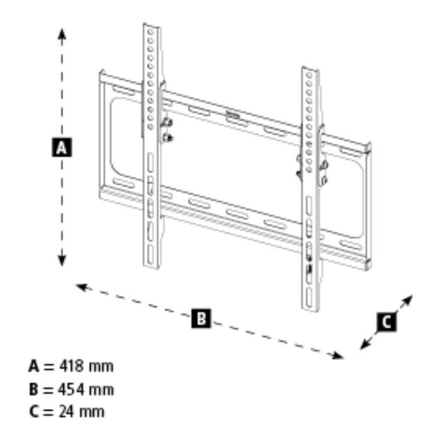 Стенна стойка Hama TILT, 165 см (65"), Черна