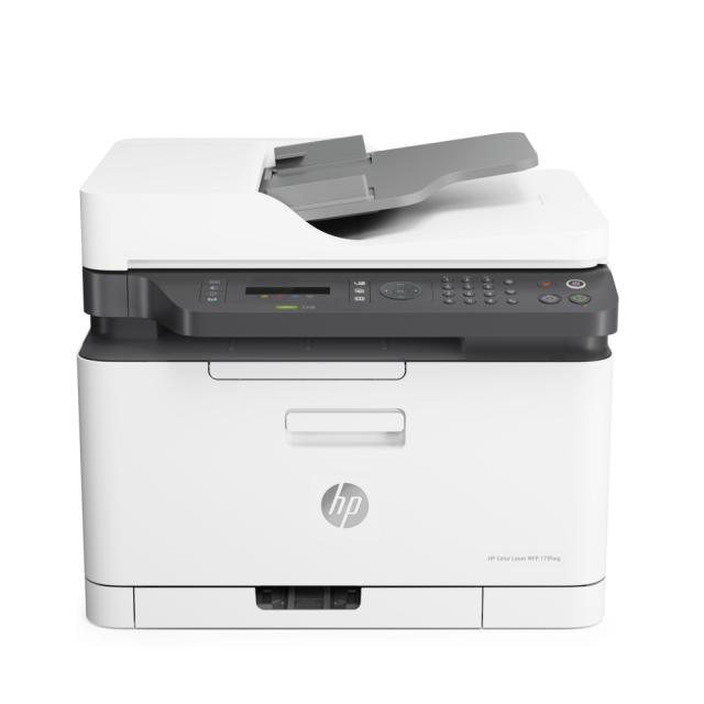 Многофункционално лазерно устройство HP Color Laser MFP 179fnw, A4, цветен принтер/копир/скенер/факс, 600 x 600 dpi, 19 стр./мин, LAN, Wi-Fi, USB