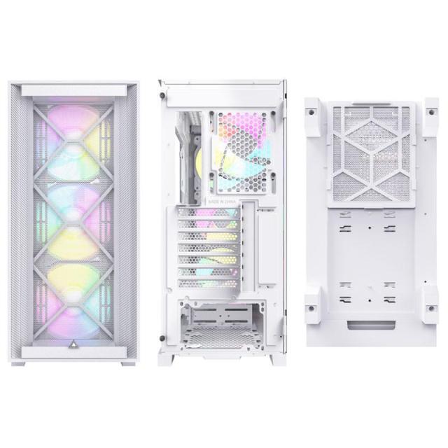Кутия MONTECH AIR 1000 Premium ARGB, TG, 1 x USB2.0, 2 x USB3.0, Mid-Tower, ATX, Бяла
