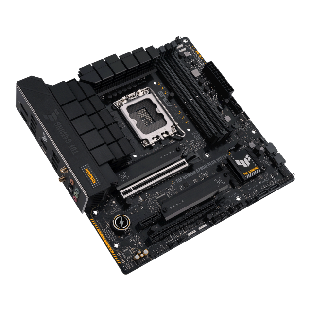 Дънна платка ASUS TUF GAMING B760M-PLUS WIFI D4, LGA 1700, (HDMI/DP) 4x DDR4, PCIe 5.0, WiFi 6, 1 x USB Type-C, Micro-ATX