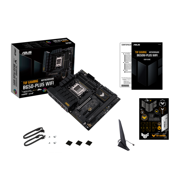 Дънна платка ASUS TUF GAMING B650-PLUS WIFI, AM5, PCIe 4.0, 4xDDR5, Wi-Fi 6, 4xSATA 6Gb/s, 3xM.2 Gen4, 1xUSB Type-C, HDMI, DP, ASUS Aura Sync, ATX 