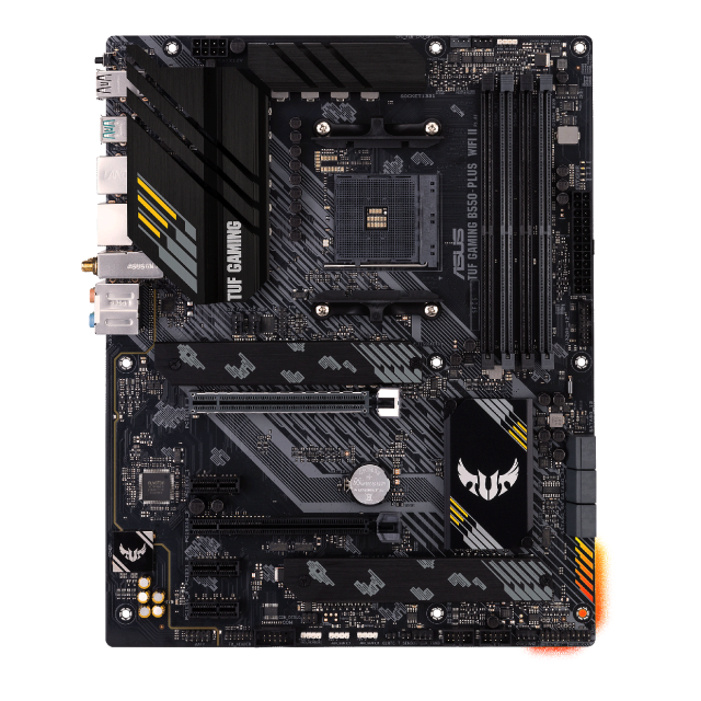 Дънна платка ASUS TUF GAMING B550-PLUS WIFI II AM4, 4xDDR4, (HDMI/DP), Wi-Fi 6, PCIe 4.0, 2xM.2, USB Type-C, Aura Sync, ATX
