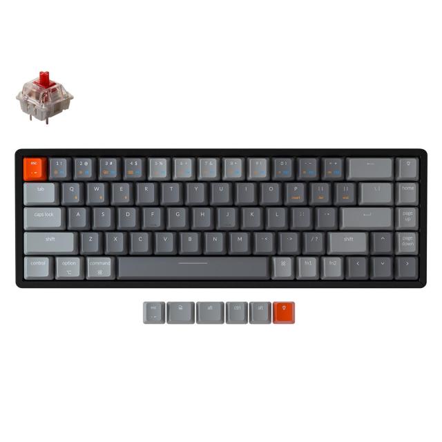 Геймърска Механична клавиатура Keychron K6 V1, Hot-Swappable Aluminum 65% Red Switch, RGB подсветка, жична/безжична