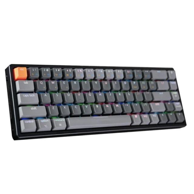 Геймърска Механична клавиатура Keychron K6 V1, Hot-Swappable Aluminum 65% Red Switch, RGB подсветка, жична/безжична