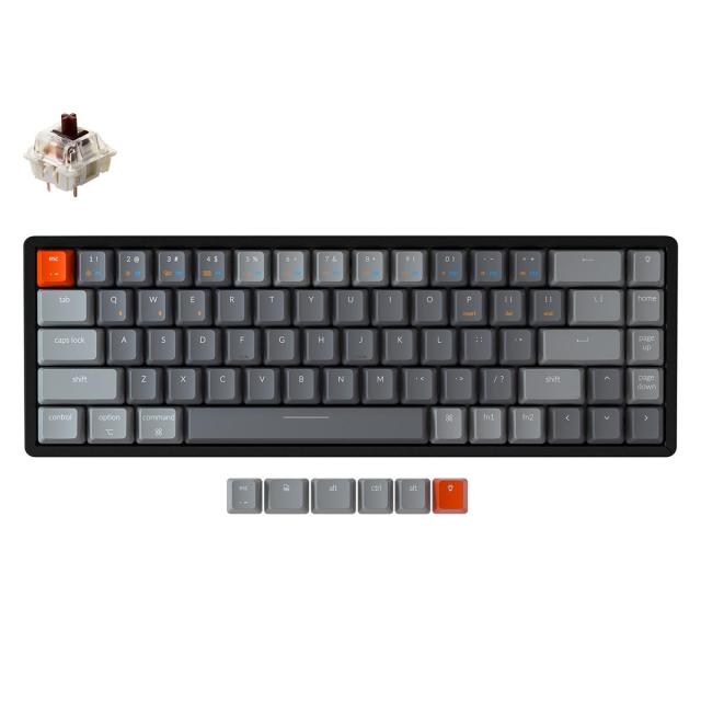 Геймърска Механична клавиатура Keychron K6 V3, Hot-Swappable Aluminum 65% Brown Switch, RGB подсветка, жична/безжична
