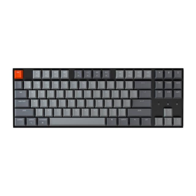 Геймърска Механична клавиатура Keychron K8 Hot-Swappable TK, Red Switch, бяла подсветка, Черна