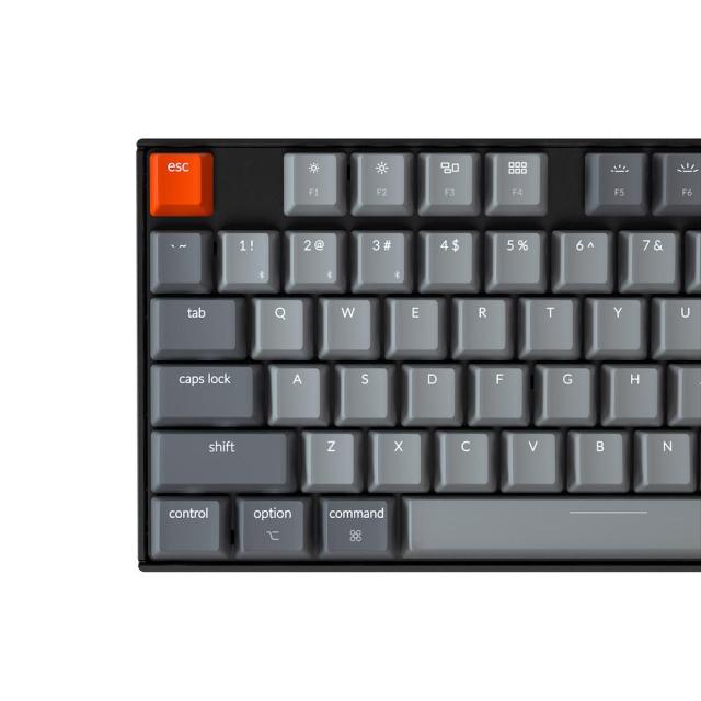 Геймърска Механична клавиатура Keychron K8 Hot-Swappable TK, Red Switch, бяла подсветка, Черна