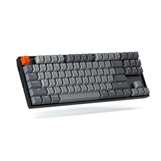 Геймърска Механична клавиатура Keychron K8 Hot-Swappable TK, Red Switch, бяла подсветка, Черна