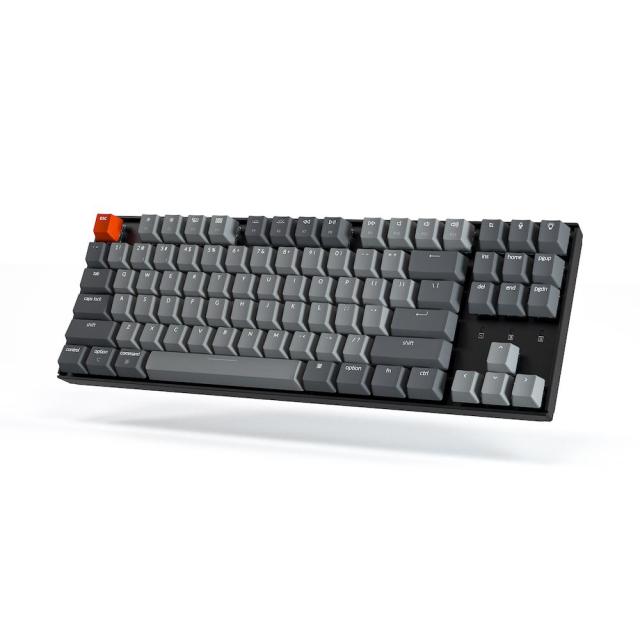Геймърска Механична клавиатура Keychron K8 Hot-Swappable TK, Red Switch, бяла подсветка, Черна