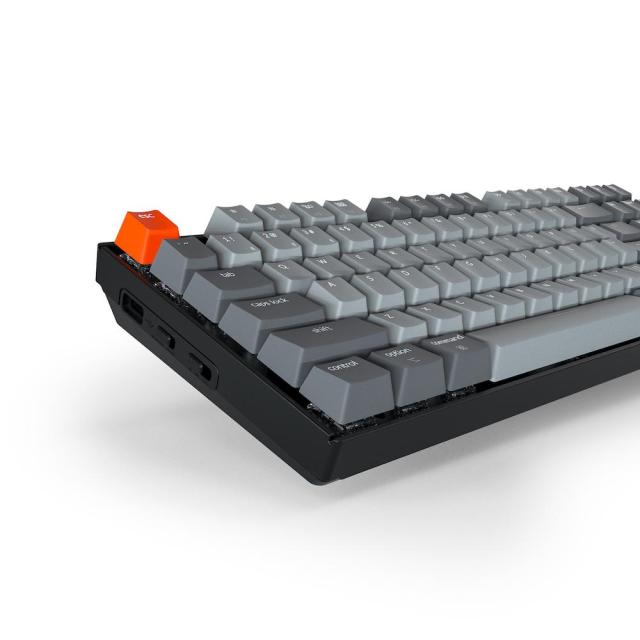 Геймърска Механична клавиатура Keychron K8 Hot-Swappable TK, Red Switch, бяла подсветка, Черна