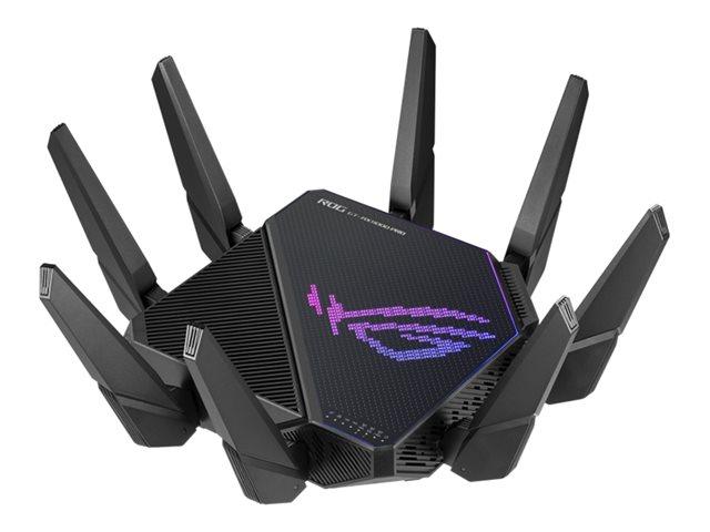Рутер Asus ROG Rapture GT-AX11000 Pro Wifi 6 802.11ax Tri-band Gigabit, 2.4GHz (1148 Mbps)/ 5GHz (4804 Mbps)/ 5GHz (4804 Mbps), Wireless AX, 4x LAN 10/100/1000, 1x WAN 10/100/1000, 8x външни антени, USB 3.1