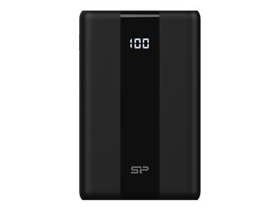 Външна батерия SILICON POWER Powerbank QP55, 10 000 mAh, 1x USB-C/1x Lightning към 1x USB-A/1x USB-C, LED дисплей, черна