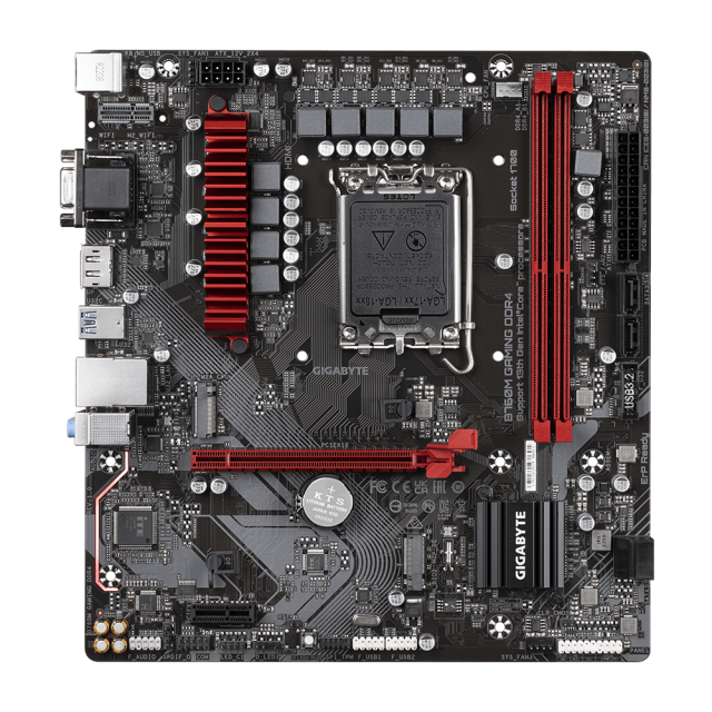 Дънна платка GIGABYTE B760M GAMING, LGA1700, 2x DDR4, PCIe 4.0, 2x M.2 NVMe, 4x SATA 6Gb/s, USB Type-C, VGA, HDMI, DP, ATX