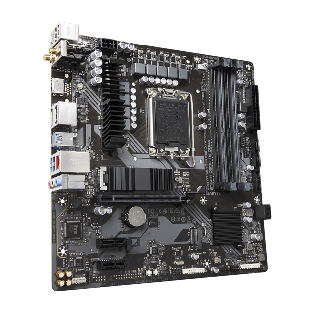 Дънна платка GIGABYTE B760M DS3H AX, LGA1700, 4x DDR4, PCIe 4.0, 2x M.2 NVMe, 4x SATA 6Gb/s, USB Type-C, WIFI 6E, Bluetooth V5.3,  HDMI, DP,  ATX