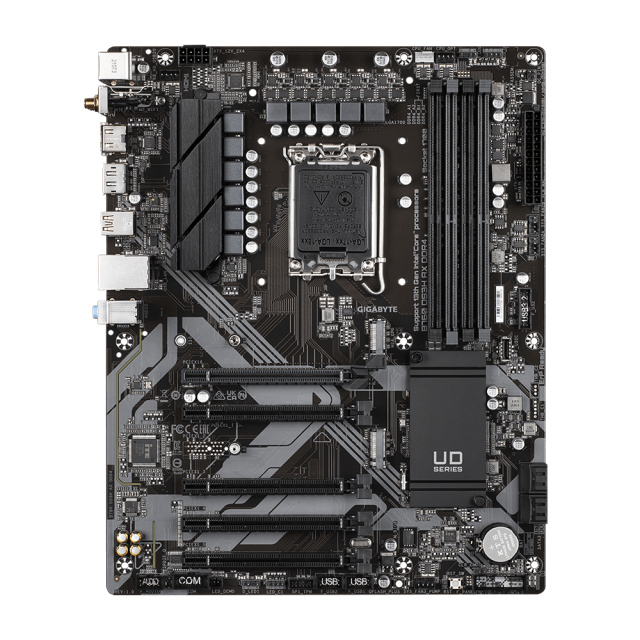 Дънна платка GIGABYTE B760 DS3H AX, LGA1700, 4xDDR4, Wi-Fi 6E, Bluetooth, PCIe 4.0, 2 x M.2 NVMe, 4x SATA 6Gb/s, USB Type-C, HDMI, DP, ATX