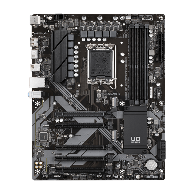 Дънна платка GIGABYTE B760 DS3H AX, LGA1700, 4xDDR4, Wi-Fi 6E, Bluetooth, PCIe 4.0, 2 x M.2 NVMe, 4x SATA 6Gb/s, USB Type-C, HDMI, DP, ATX