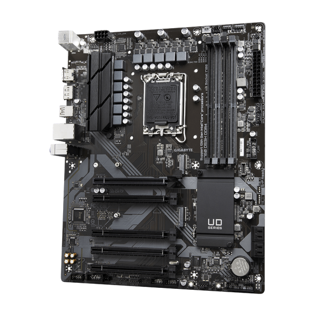 Дънна платка GIGABYTE B760 DS3H AX, LGA1700, 4xDDR4, Wi-Fi 6E, Bluetooth, PCIe 4.0, 2 x M.2 NVMe, 4x SATA 6Gb/s, USB Type-C, HDMI, DP, ATX