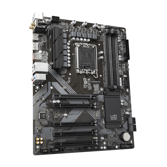 Дънна платка GIGABYTE B760 DS3H AX, LGA1700, 4xDDR4, Wi-Fi 6E, Bluetooth, PCIe 4.0, 2 x M.2 NVMe, 4x SATA 6Gb/s, USB Type-C, HDMI, DP, ATX