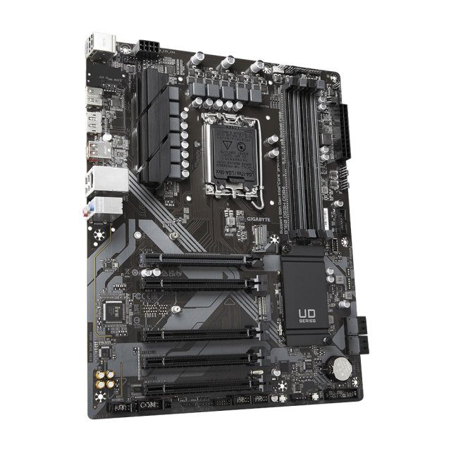 Дънна платка GIGABYTE B760 DS3H AX, LGA1700, 4xDDR4, Wi-Fi 6E, Bluetooth, PCIe 4.0, 2 x M.2 NVMe, 4x SATA 6Gb/s, USB Type-C, HDMI, DP, ATX