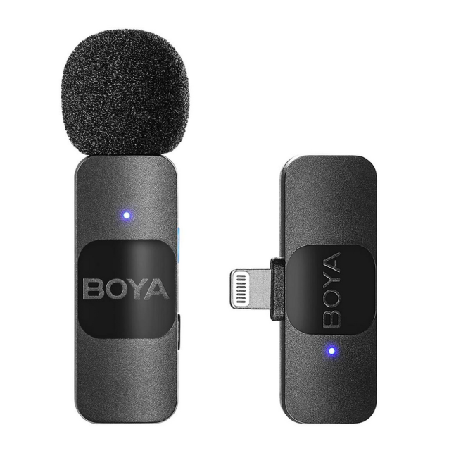 Микрофон BOYA BY-BY-V1, Безжична система с ревер за устройства с Lightning Apple iOS