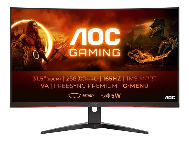 Монитор AOC CQ32G2SE/BK 31.5" (80.01 cm) VA 2560x1440 16:9 250nits 165Hz 3000:1, 1ms, 2xHDMI 2.0, DP 1.2 