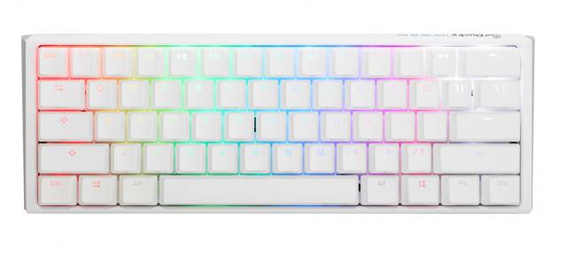 Геймърска механична клавиатура Ducky One 3 Pure White Mini 60% Hotswap Cherry MX Red, RGB, PBT Keycaps