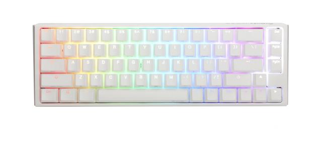 Геймърскa механична клавиатура Ducky One 3 Pure White SF 65, Hotswap Cherry Mx Silent Red, RGB, PBT Keycaps