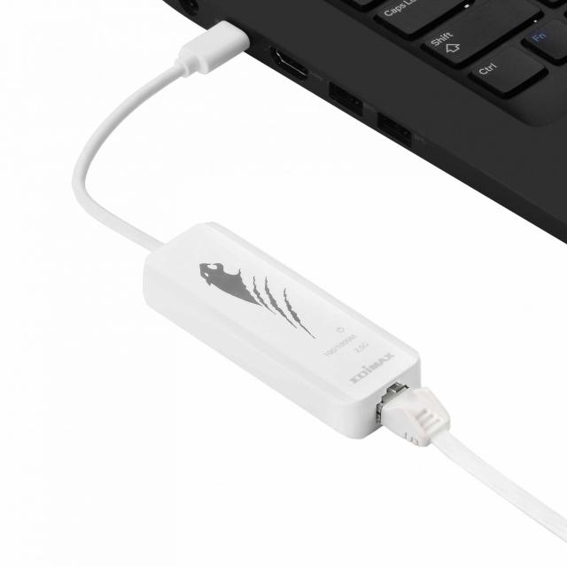 Мрежови адаптер EDIMAX EU-4307, USB-C, 2.5 Gigabit Ethernet, Бял